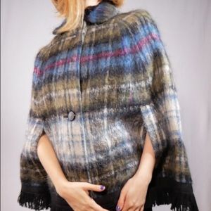 Lawrie's Of Glasgow Wool Poncho CapeMade In Scotland Circa 1990s